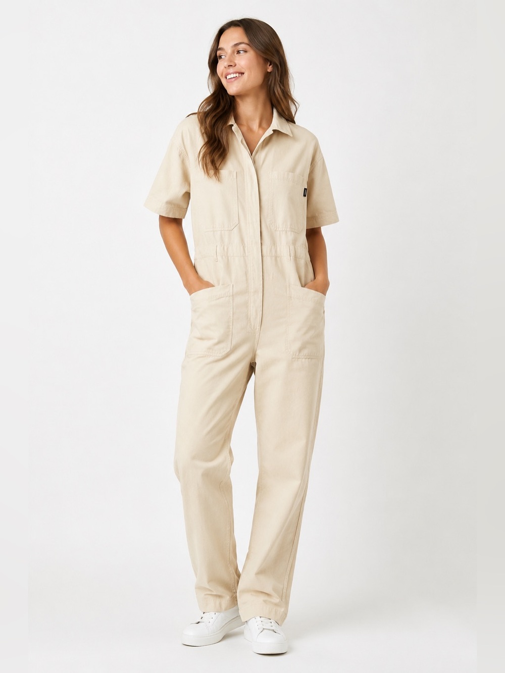 Dr. Denim Ecru Utility Jumpsuit Women’s Size M